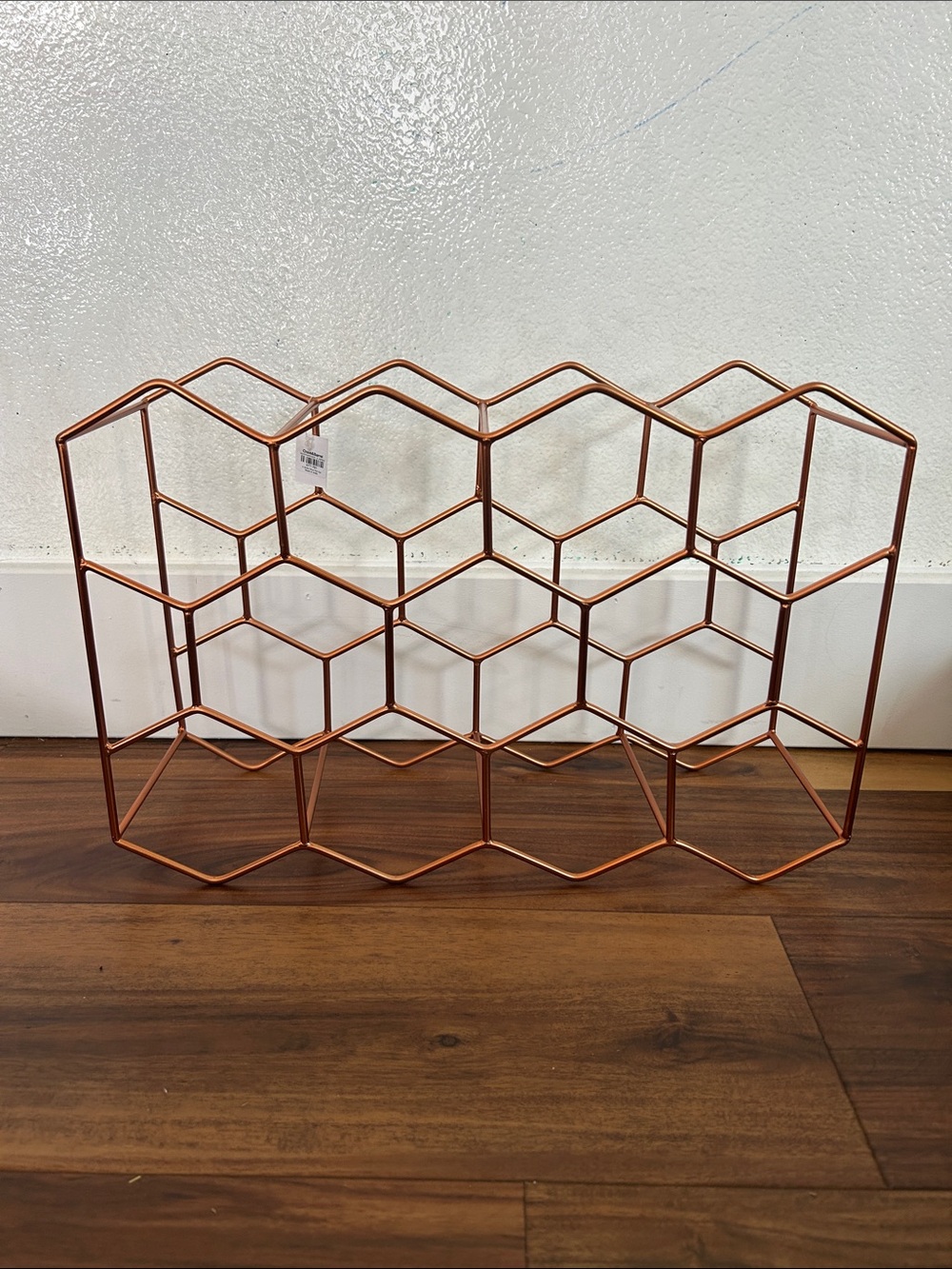 Crate&Barrel Copper Hexagon Wine Bottle Rack